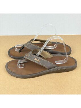 Olukai Ohana Flip Flop Thong Sandals Mens 11 Brown Tan Casual Comfort